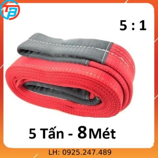 Dây cáp vải cẩu hàng 5 Tấn - bản 125mm - Hệ số 5:1 - 8 Mét CÁP THÉP Thái Bình VinàN