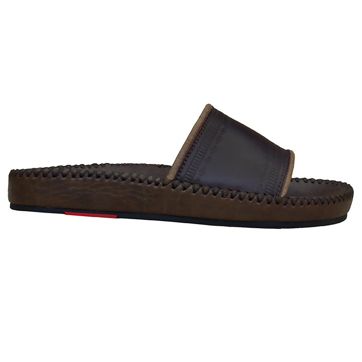 Dép nam quai ngang TiTi ĐÔ da bò thật cao cấp DNA2074a