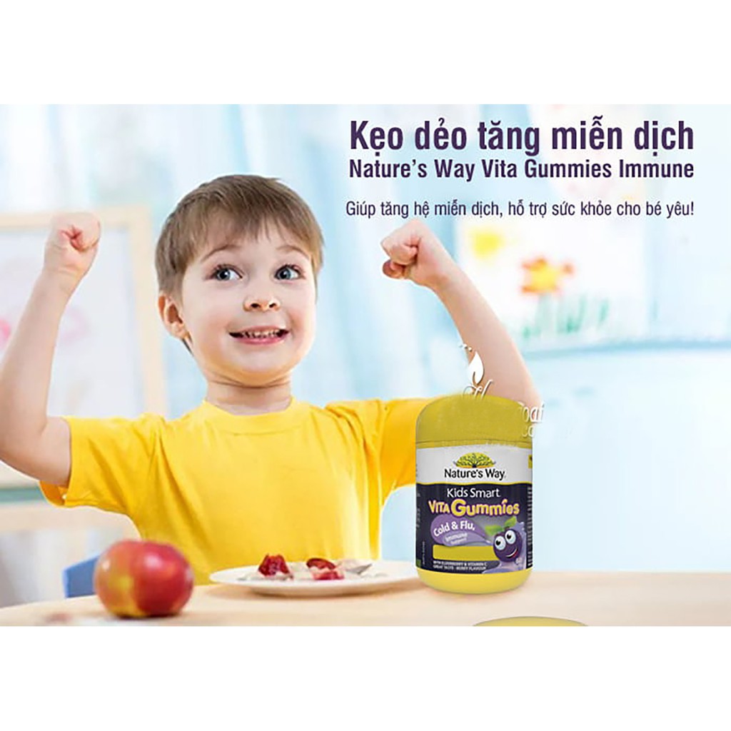 Kẹo Gum chống cảm cúm Cold & Flu Immunity 60 viên Úc cho bé