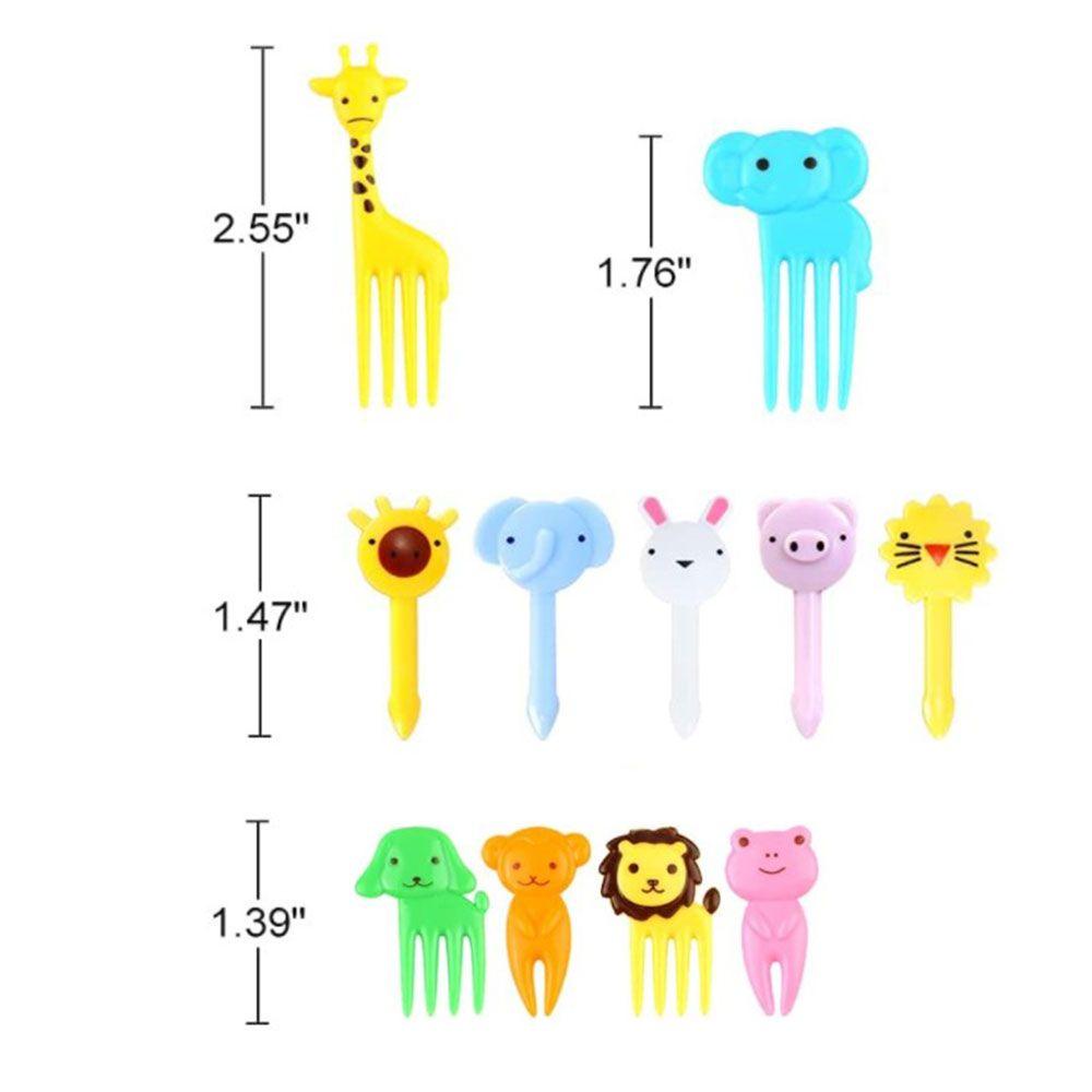 Set 10 / 30 Nĩa Ăn Trái Cây / Rau Củ Họa Tiết Hoạt Hình Dễ Thương Có Thể Tái Sử Dụng Cho Bé