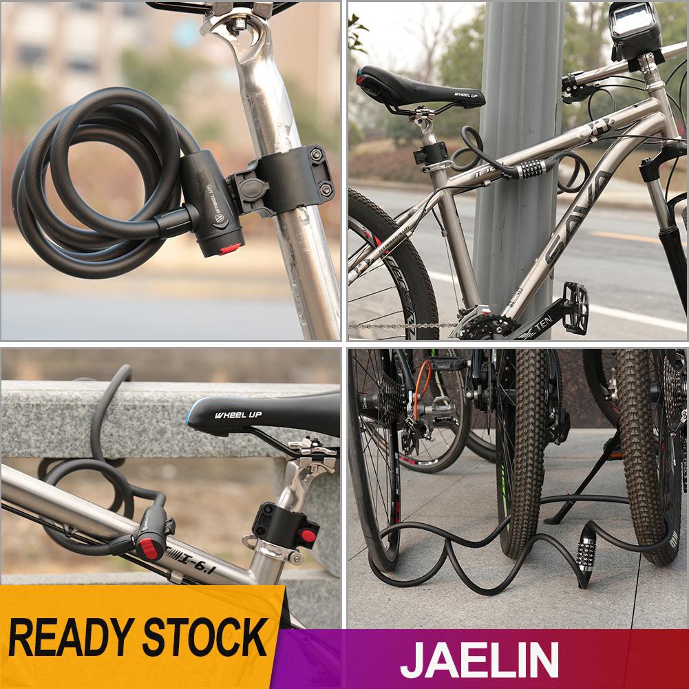 JAE WHEEL UP Anti Theft Cycling Steel Cable Lock Security MTB Bicycle Padlock