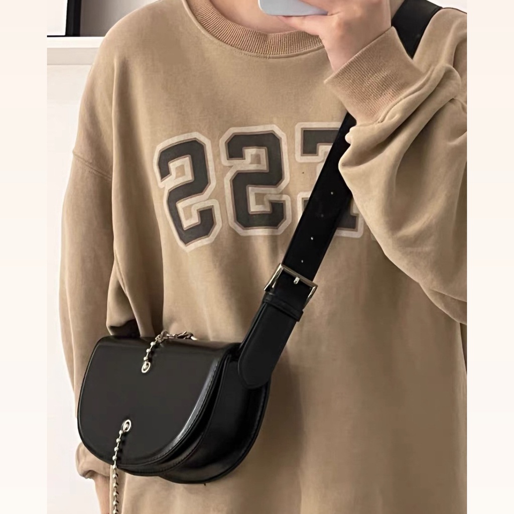 Túi xách da pu JASMIN NOIR hình yên ngựa thời trang cho nữ
