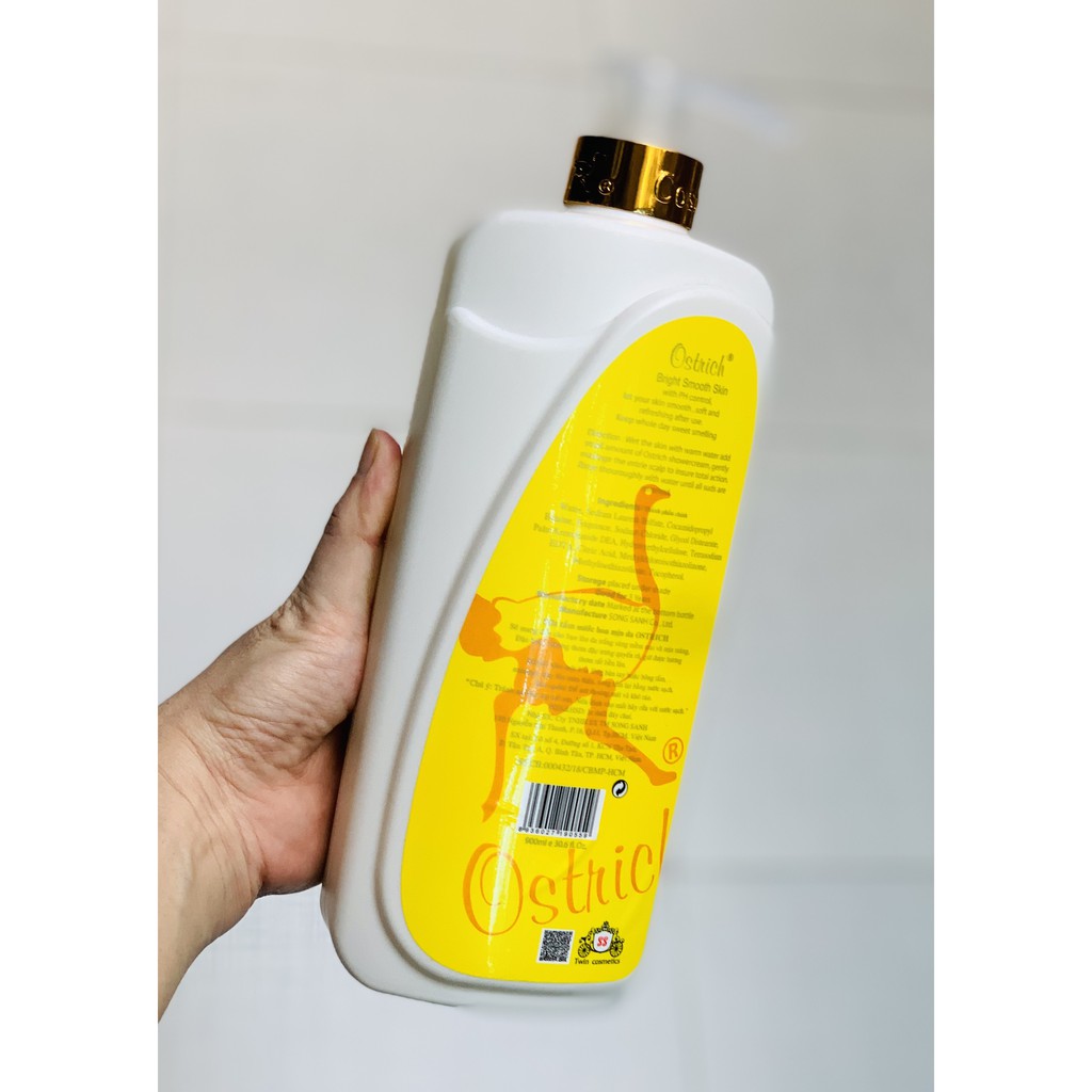 1 CHAI SỮA TẮM ĐÀ ĐIỂU MỊN DA OSTRICH 900ML
