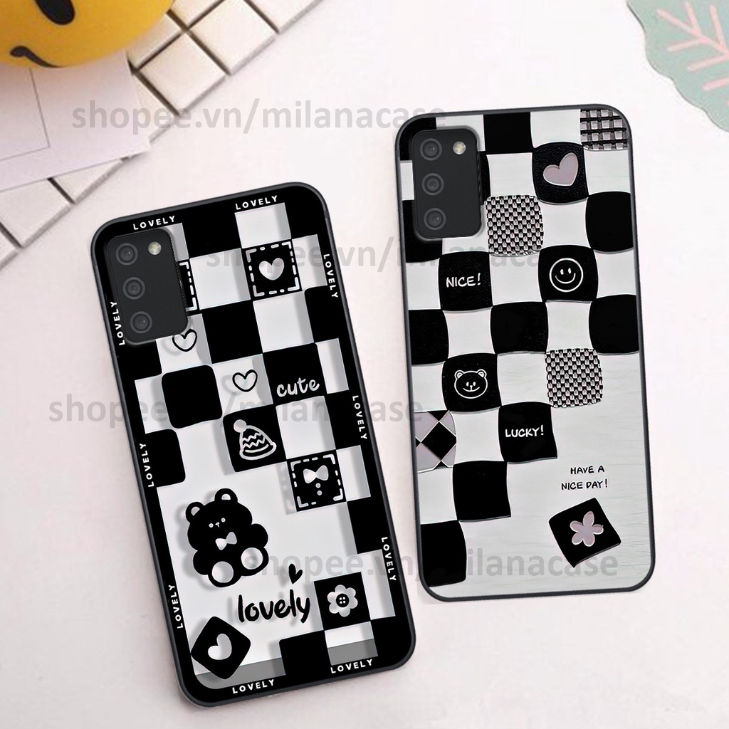 Ốp Samsung A02s / A03s in hình caro trái tim siêu đẹp, siêu nét đầy phong cách cá tính