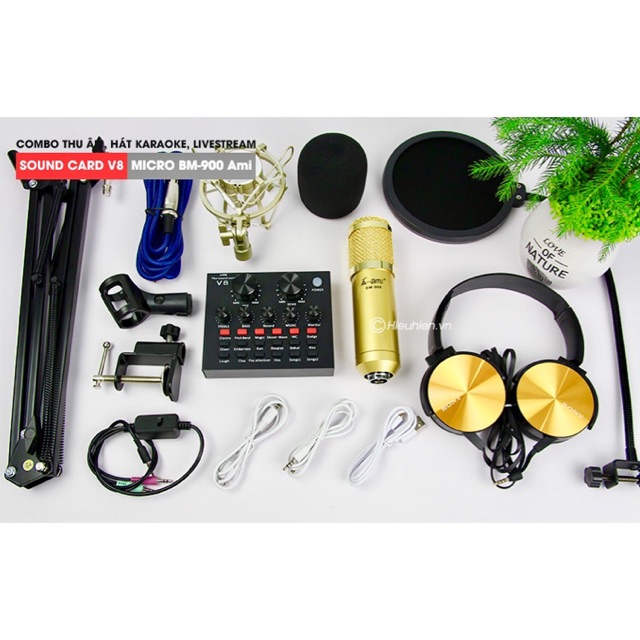 Bộ Thu Âm Bm900+V8 autotune(kèm clip test) giá chỉ 780k/full bộ như hình