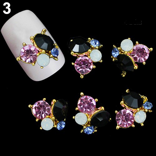 [Hàng mới về] Bộ 10 Phụ Kiện Đính Đá Trang Trí Móng Tay 3D