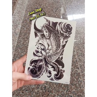 Hình xăm dán Cá chép 15x21cm