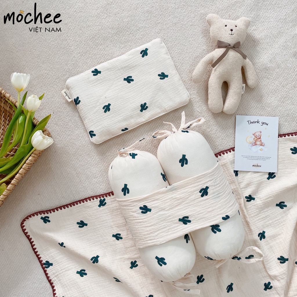 Bộ gối chặn bông kèm gối cho bé MUSLIN của MOCHEE