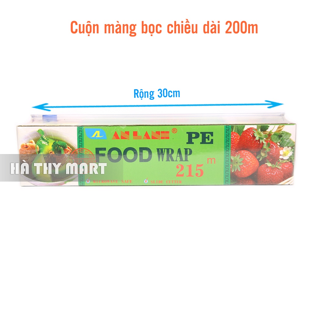 Combo 3 cuộn màng bọc thực phẩm, bọc thức ăn PE An Lành 200m x 30cm