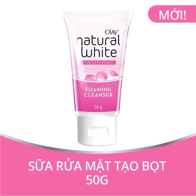 Sữa rửa mặt tạo bọt trắng hồng tự nhiên 50g Olay Natural White