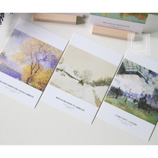 Tấm bưu thiếp/ postcard trang trí phong cách tranh Monet - phong cảnh