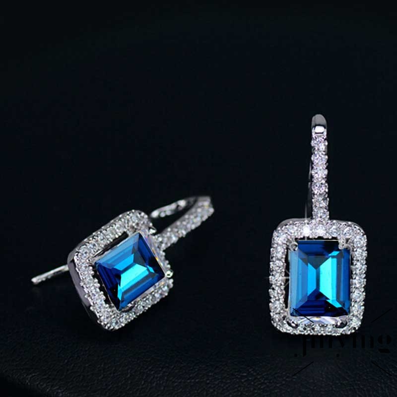 GETNOIVAS Hoa tai phong cách Vintage hình vuông đính Zircon sang trọng cho nữ