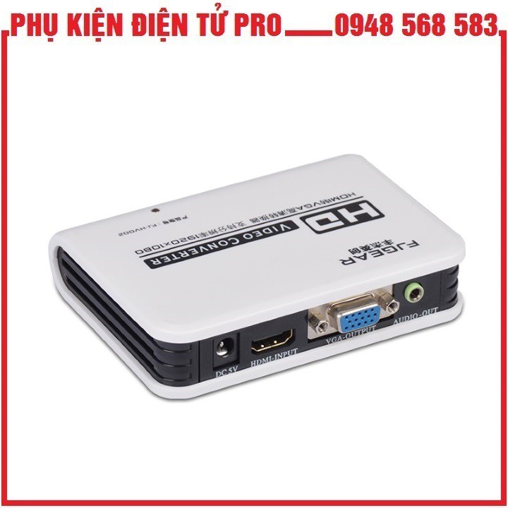 Bộ Chuyển Đổi Tín Hiệu Vga Sang Hdmi Có Hỗ Trợ Audio Loại Cao Cấp - Từ Máy Tính, Laptop Sang Tv, Máy Chiếu