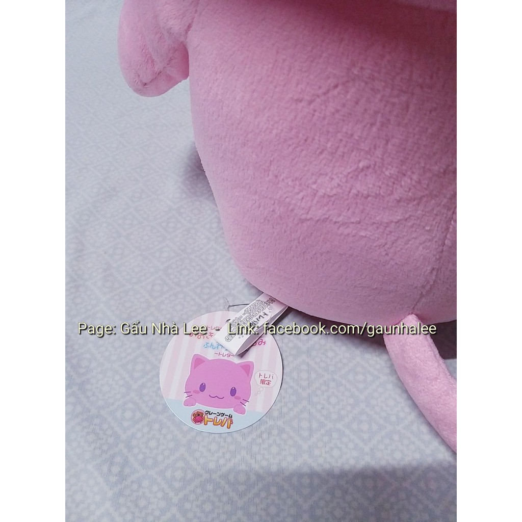Bé gấu bông mèo Hồng, size BIG 50cm, lông đẹp mịn, hàng xịn sò chính hãng Nhật Bản, mới 100%, full tem tag