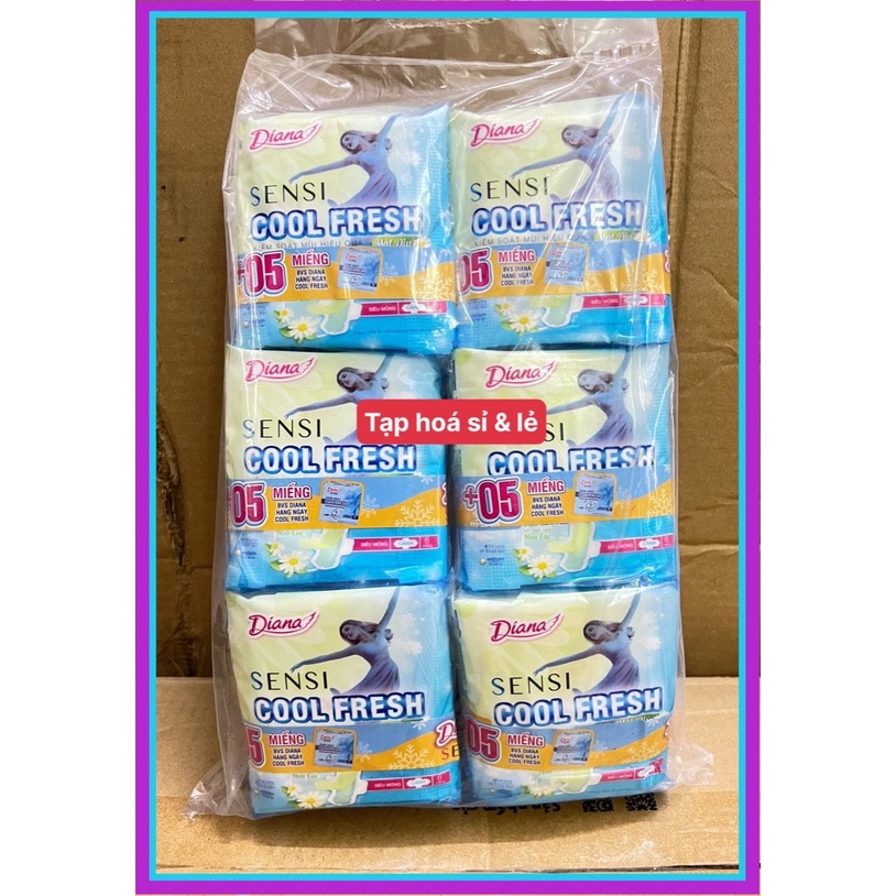 6 gói diana sensi cool fresh mát dịu hoa cúc mỏng cánh (1 gói 8 miếng)