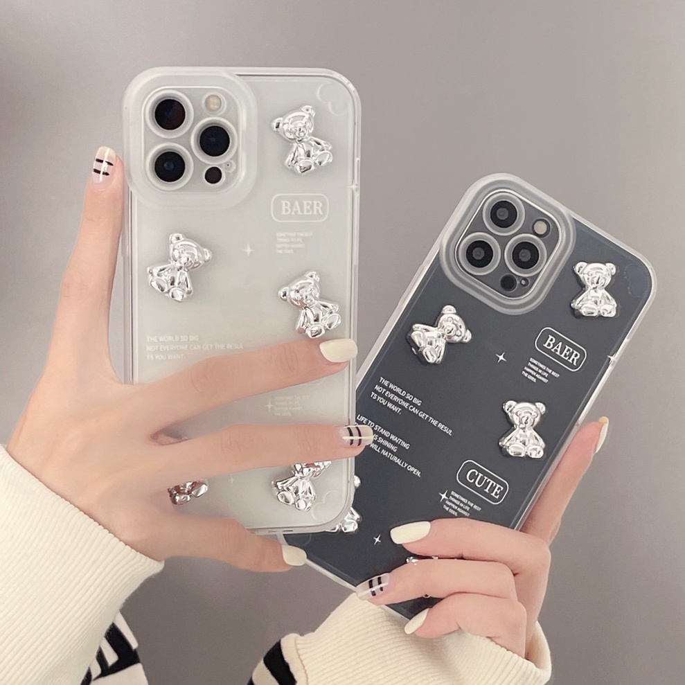 Ốp Điện Thoại TPU Hình Gấu Mạ Thích Hợp Cho iphone X XS XR XS max 7Plus 8Plus 11 pro max 12 13 proamx 12 pro 12 pro max