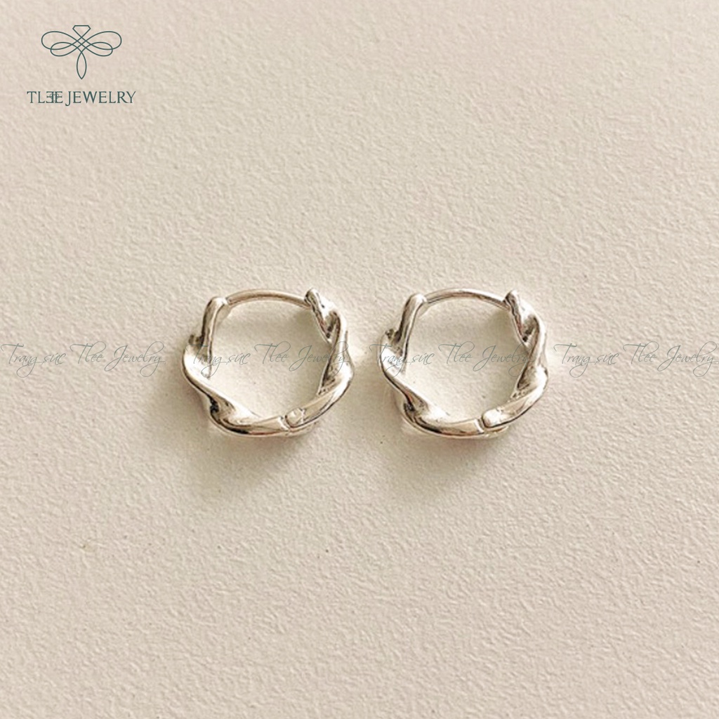 Khuyên tai bạc nữ TLEE TWISTEDS kiểu dáng basic cá tính NCJ B0114