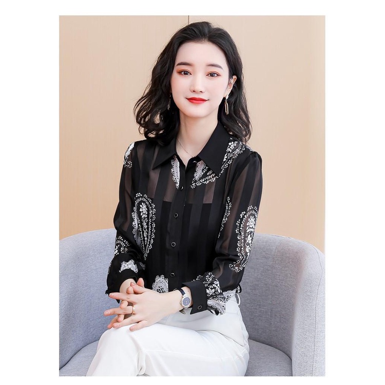 Áo Sơ Mi Chiffon Tay Dài Thời Trang Mùa Thu Dành Cho Nữ