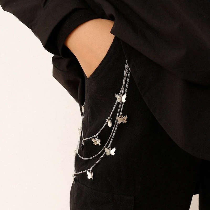 Móc Khóa Hình Bướm Nhiều Lớp Bằng Kim Loại Dành Cho Nữ