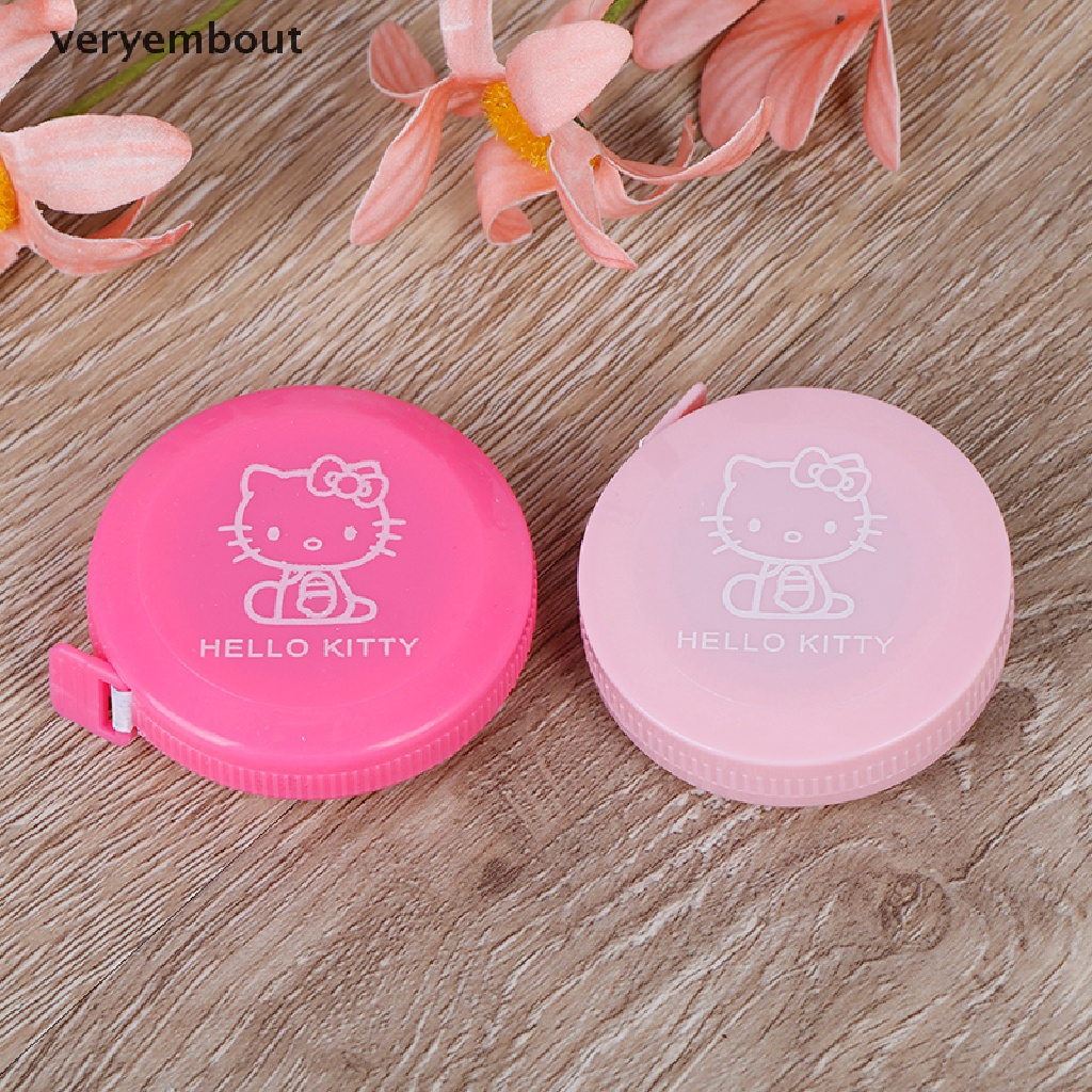 【ut】 HELLO KITTY Cute Retractable Tape Measure Cartoon Floppy Ruler Family KT Cat .