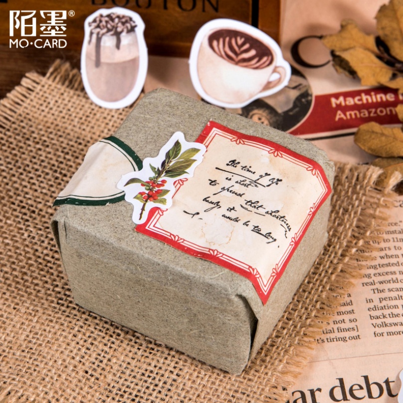 Hộp 46 miếng sticker mẫu corner cafe góc cà phê xinh xắn