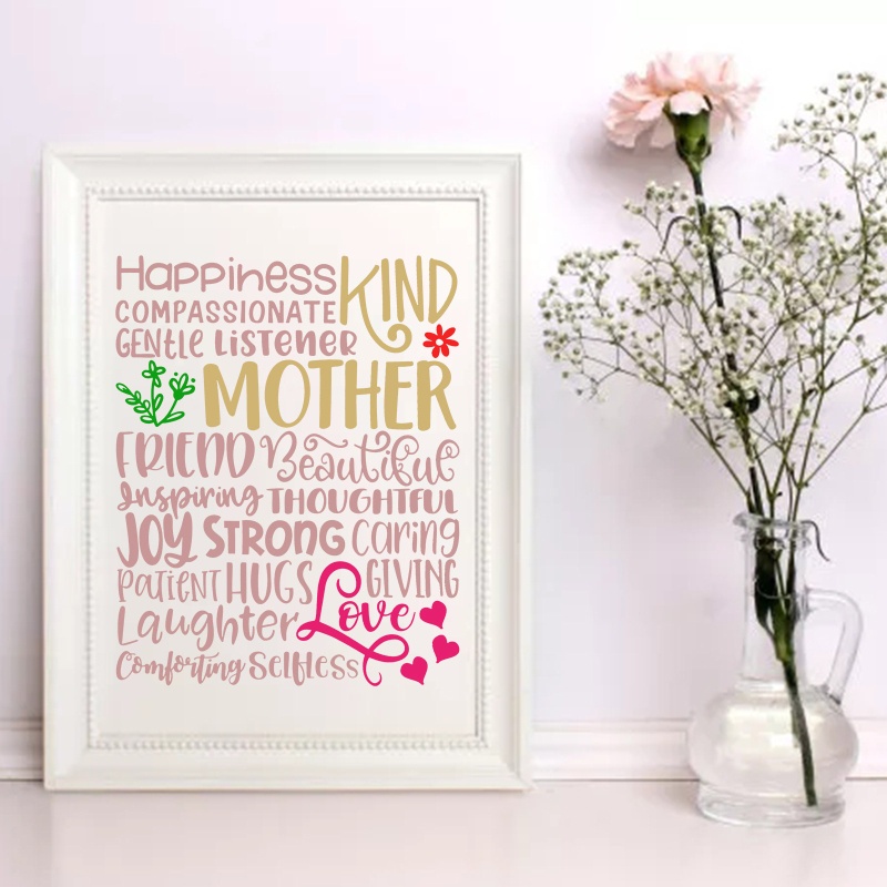 Khung Vải Lưới Tự Dính In Chữ Dùng Trang Trí Gối / Túi Vải DIY
