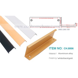 Tay nắm tủ dạng kẹp cạnh chữ L cao cấp mạ oxy hoá ( bảo hành màu sắc) CH8006