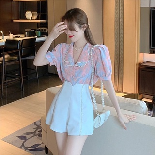 Set đồ hot girl áo kiểu +quần cạp cao sang chảnh công sở