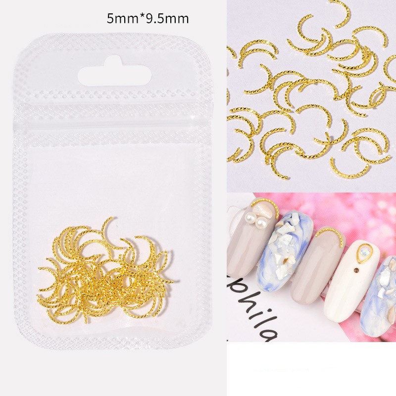 Set 500 hạt đính móng ROU BAO bằng kim loại nhiều kiểu dáng trang trí nghệ thuật DIY
