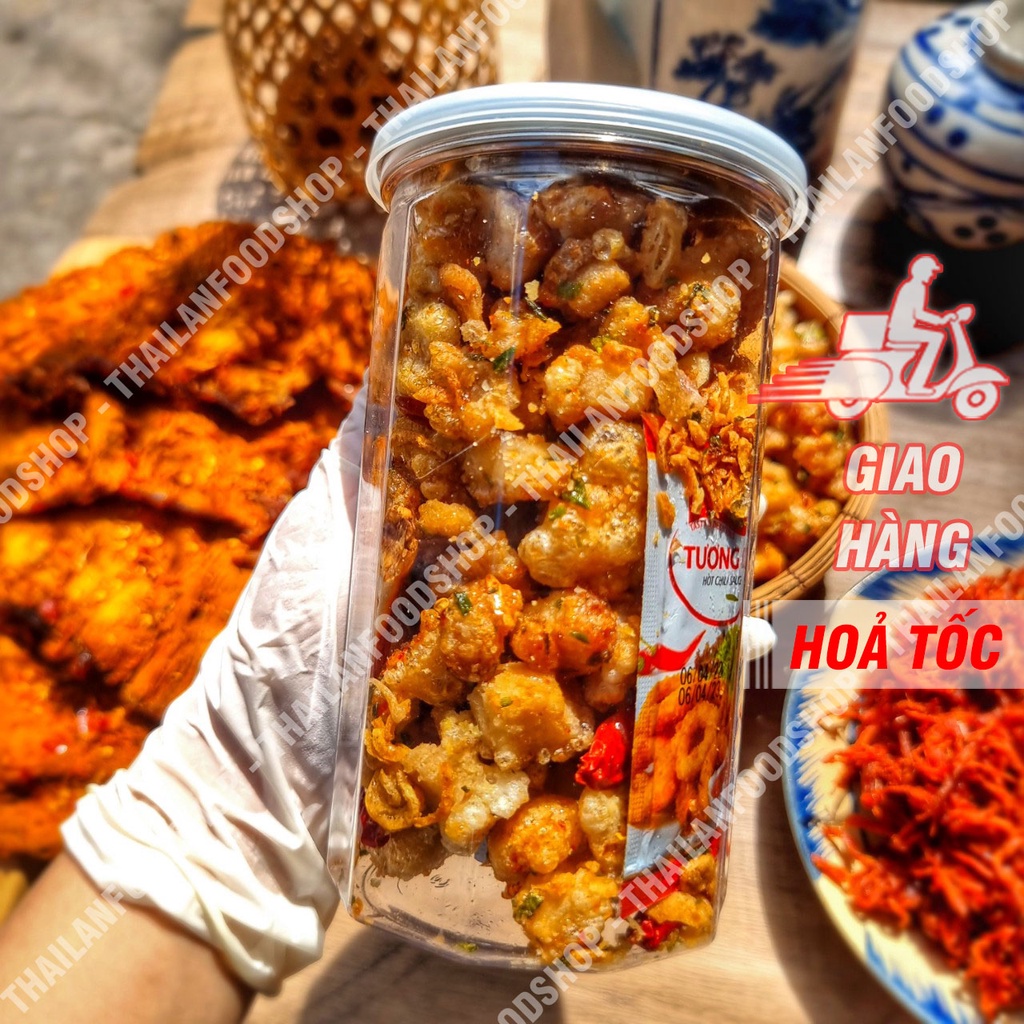 Tóp Mỡ Liền Da Sốt Mắm Hành Hộp 250Gram