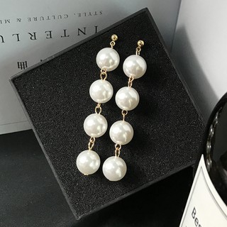 [K59039] Bông tai giả ngọc trai dài kiểu dáng đơn giản theo phong cách Hàn Quốc
