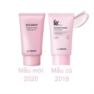 KEM CHỐNG NẮNG THE SAEM HỒNG ECO EARTH POWER PINK SUN CREAM (SPF 50+, pa++++)