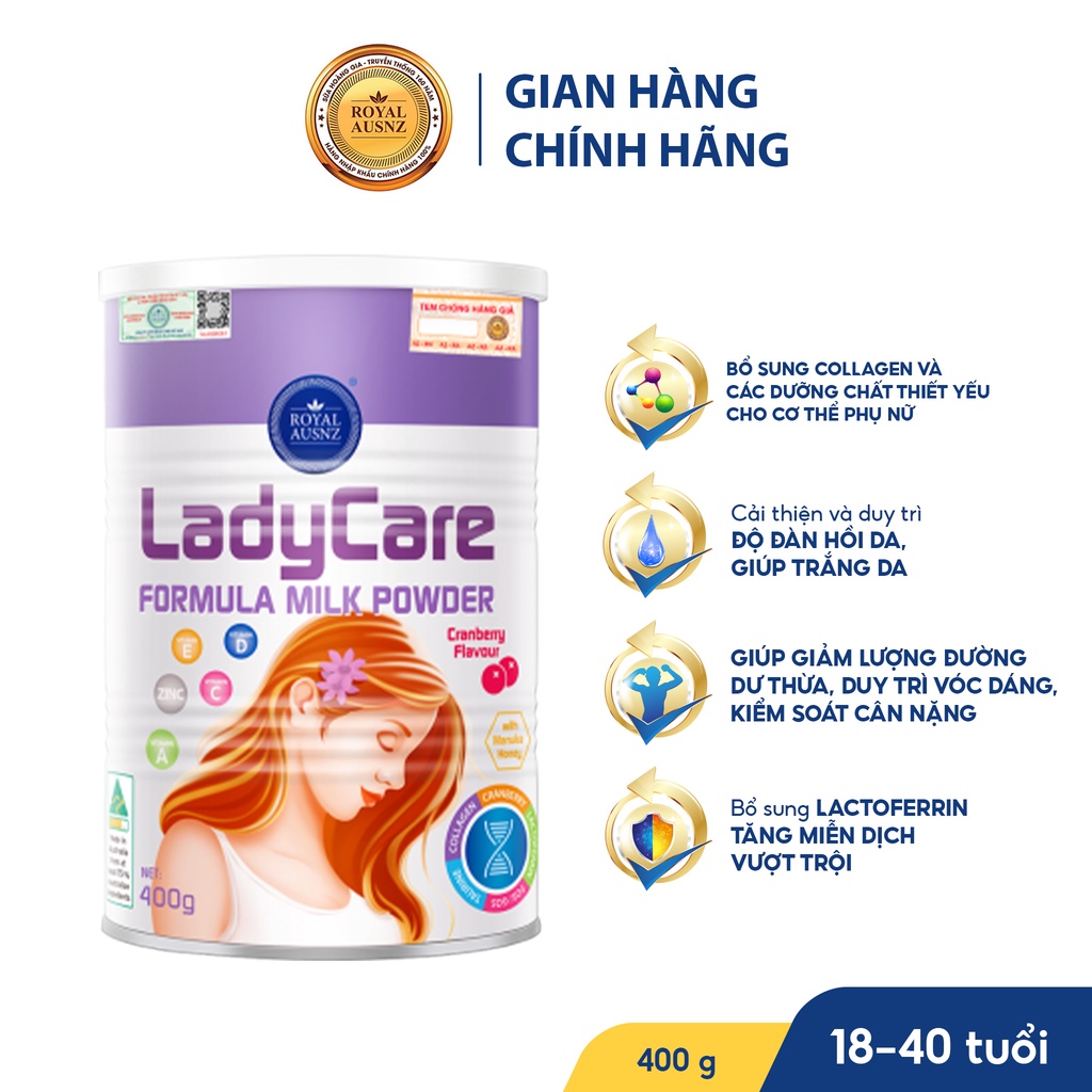 Sữa Bột Hoàng Gia Úc Lady Care Formula Tăng Cường Sức Khoẻ Phụ Nữ ROYAL AUSNZ 400g