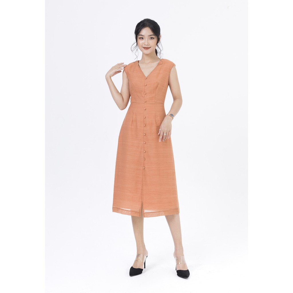 De Leah - Đầm Ôm Midi Xẻ trước - Thời trang thiết kế