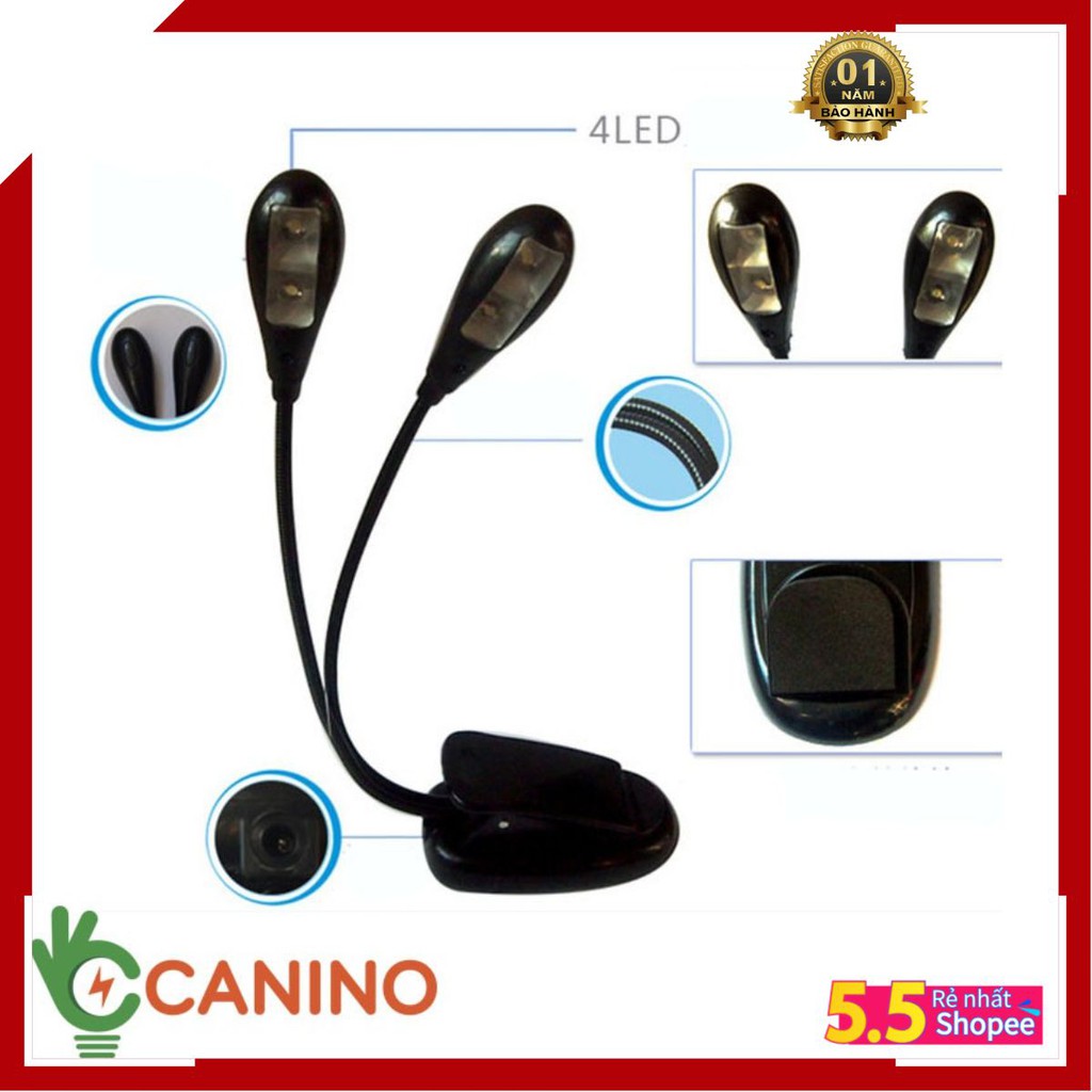 Đèn đọc sách mini 2 râu V2 siêu đa năng Canino (lỗi 1 đổi 1 trong 7 ngày)