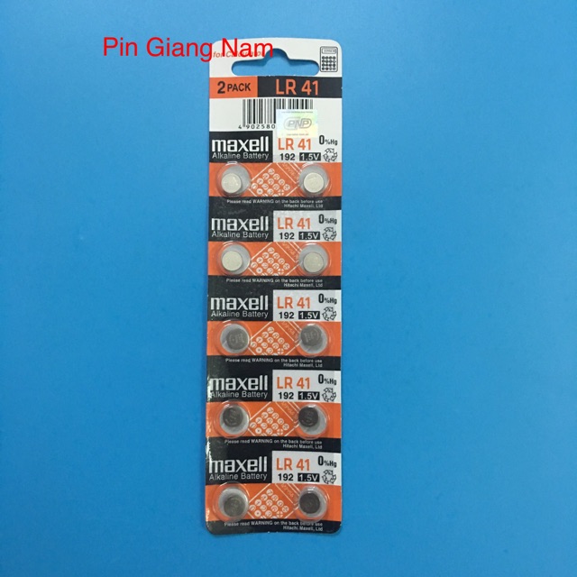 Pin LR41 192 AG3 Maxell Alkaline 1.5V