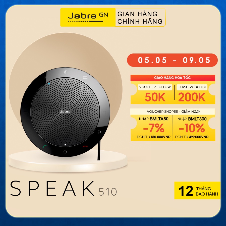 [Mã ELHACE giảm 4% đơn 300K] Loa Phòng Họp Jabra Speak 510 UC - Hàng Chính Hãng