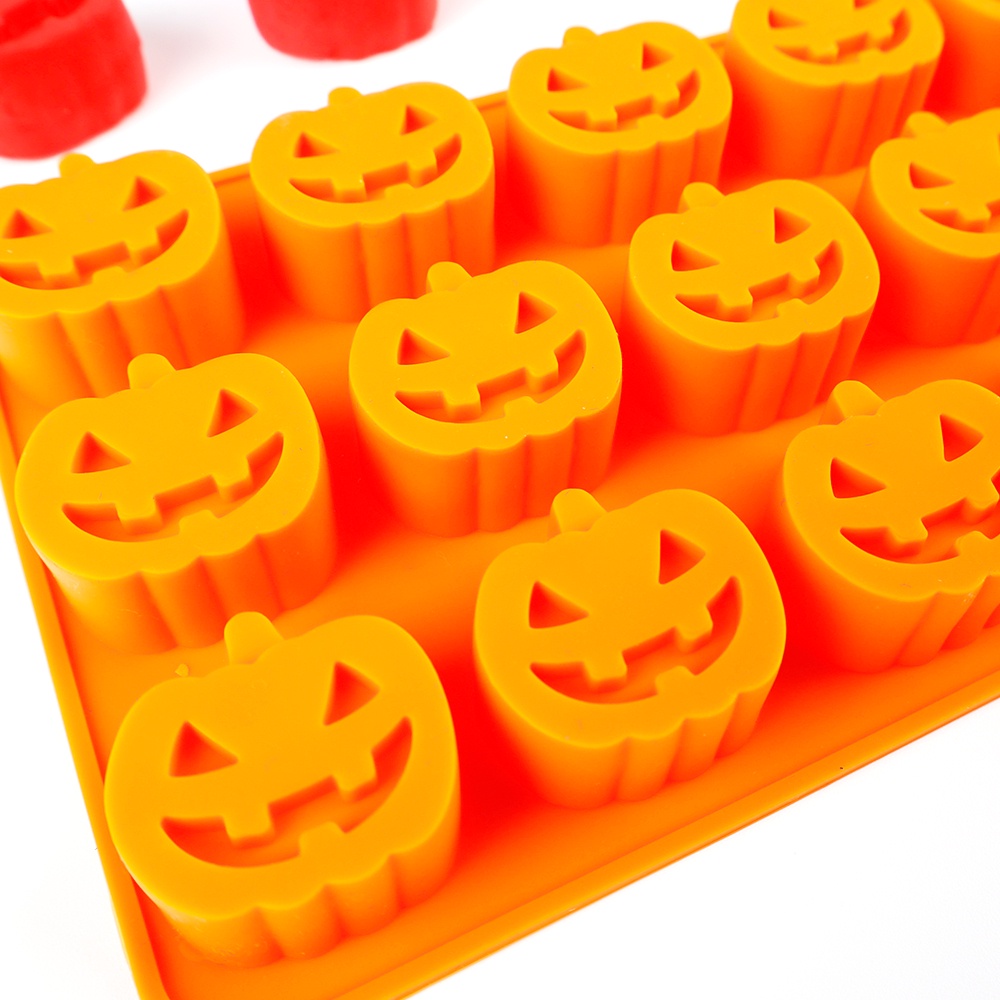 Khuôn Silicone 18 Lỗ Hình Bí Ngô Dùng Làm Bánh Kẹo Chocolate