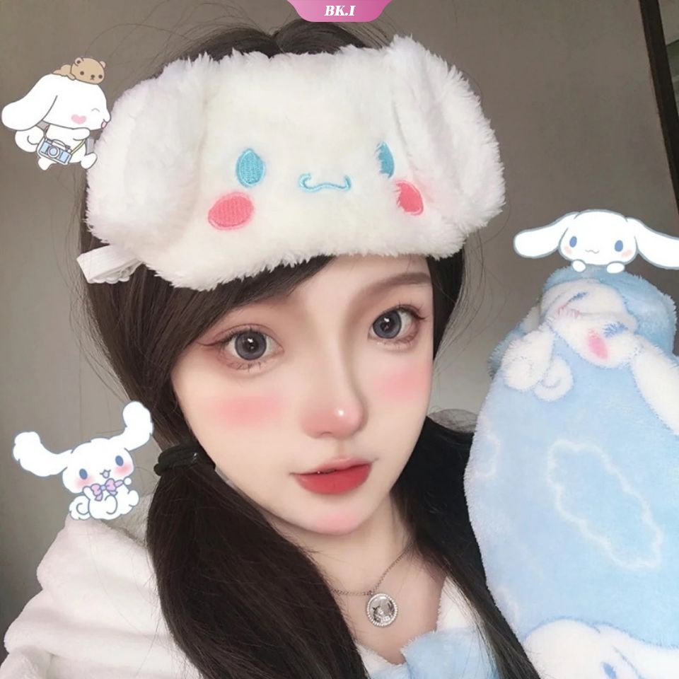 Dễ Thương (Hàng Mới Về) Mặt Nạ Ngủ Cho Mắt Bằng Lông Nhung Cinnamoroll Hai Cách Dùng Giảm Mệt Mỏi