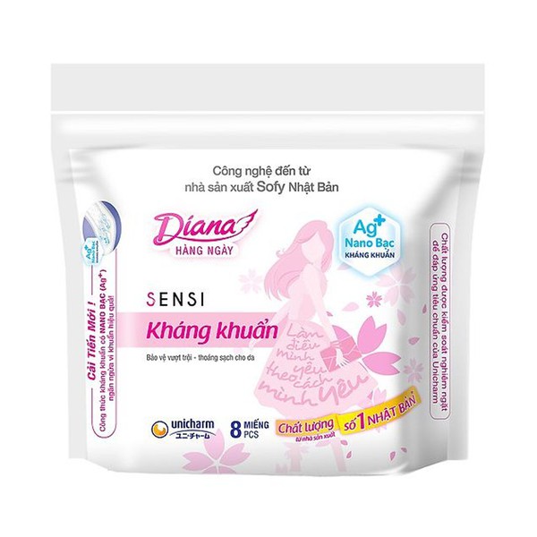 Combo 12 GÓI băng vệ sinh hằng ngày KHÁNG KHUẨN 8