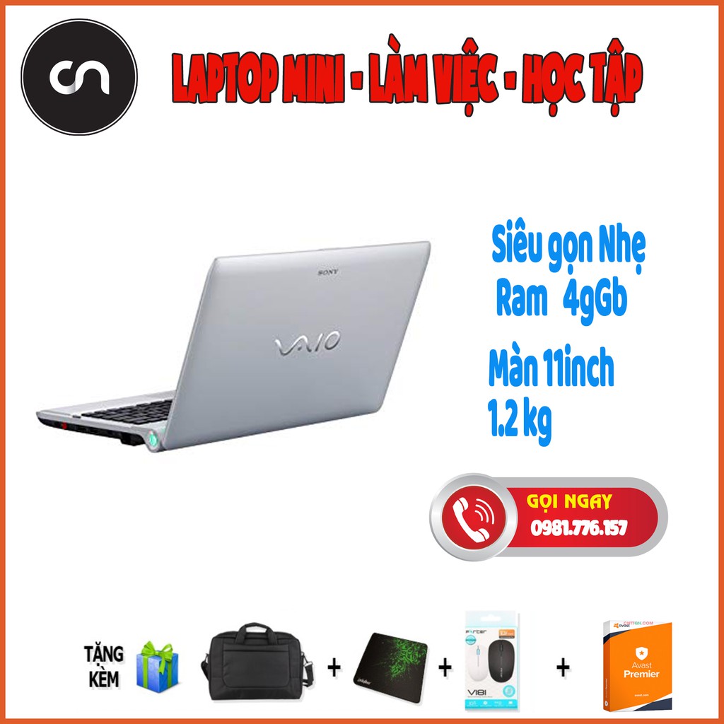 Laptop Mini Đẳng Cấp Sony Vaio 11inch VPCYB Ram 4Gb Màn 11inch Tặng Phụ Kiện