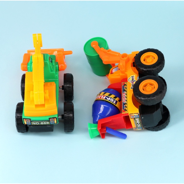 Đồ chơi xe công trình quán tính xe xúc cát cẩu móc trộn bê tông 2in1 - Nhíp Shop
