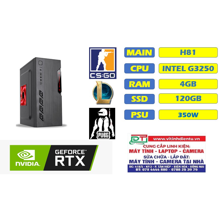 Combo MainH81 + Chip Pentium G3250 + Ram 4g ( tặng phím chuột)