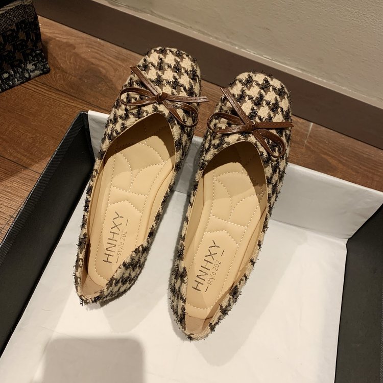 Giày Búp Bê Họa Tiết Ca Rô Xinh Xắn Dành Cho Nữ | BigBuy360 - bigbuy360.vn