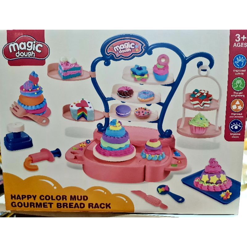 Bộ bột nặn tiệc bánh kem sinh nhật, tiệc trà chiều, size hộp gần 40cm, mã 8307 (đất nặn)