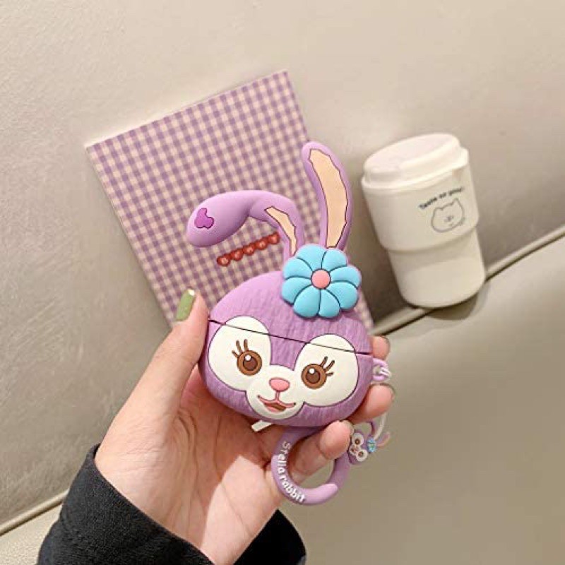 Case Airpod 1 2 ...Vỏ bao bọc Stella Rabbit đựng tai nghe không dây Thỏ tím cute airpods silicon