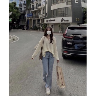 Áo len mỏng cổ V