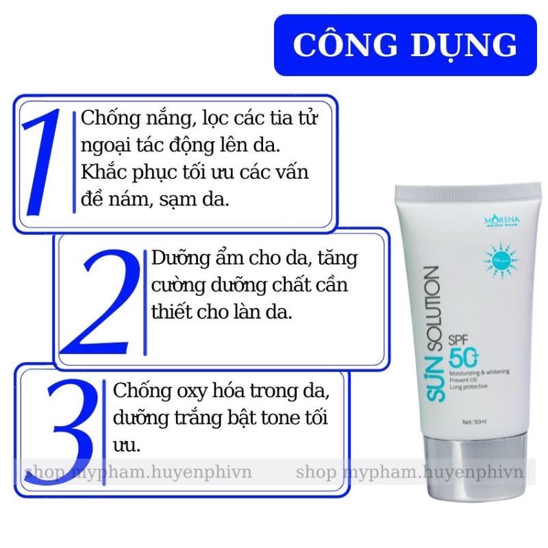 Kem chống nắng Morena Huyền Phi chống nắng, dưỡng da, dưỡng ẩm, bảo vệ da khỏi tia UV