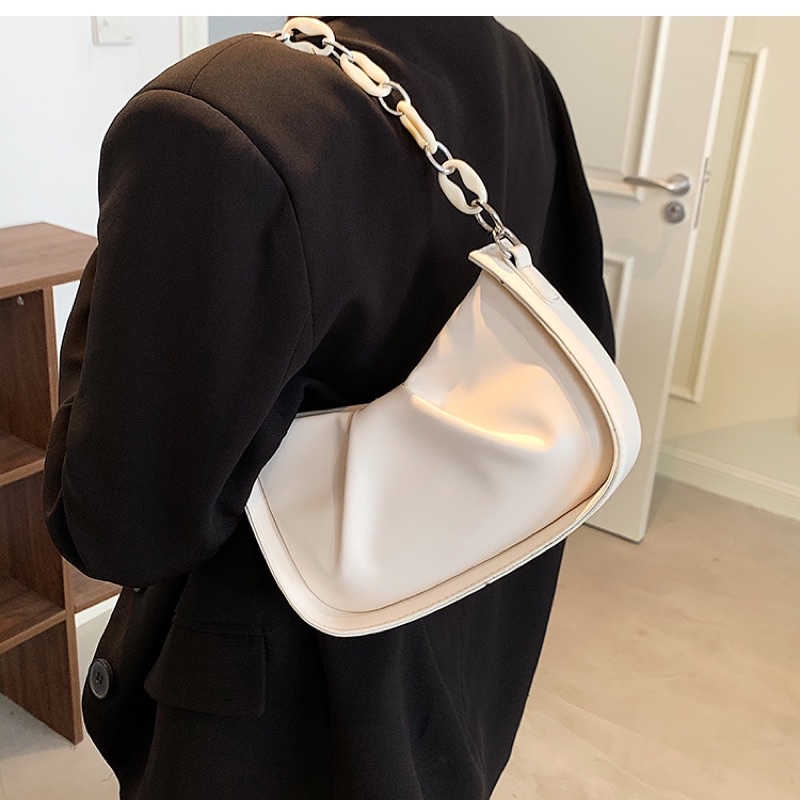 Túi xách thời trang nữ MTN22 - Túi đeo vai màu trắng tiểu thư trang nhã kiểu dáng trẻ trung thanh lịch