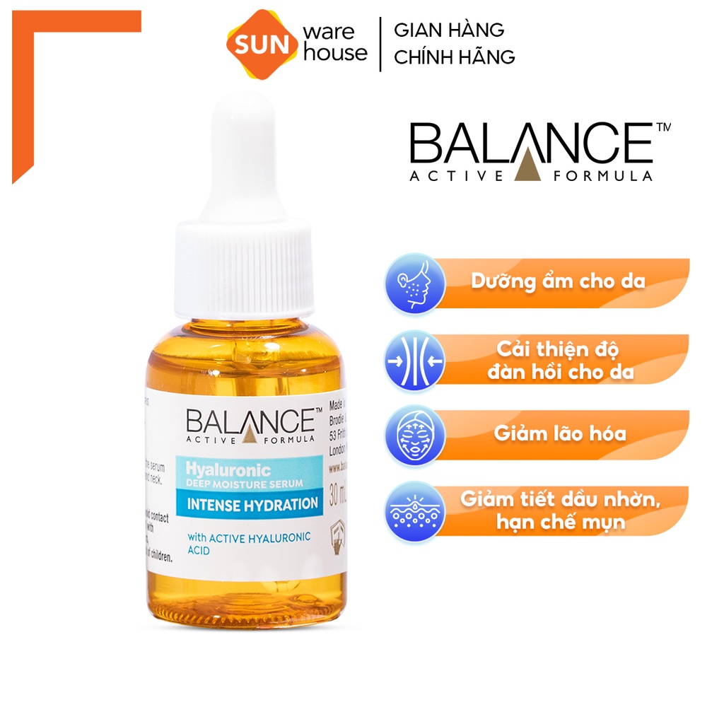 Serum Cấp Nước Dưỡng Ẩm Sâu Da Mặt Balance Active Formula /Hyaluronic Deep Moisturizing 30ml